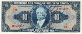 1234 - 10 Cruzeiros Est.1a. - Autografada - C.018 - S/FE