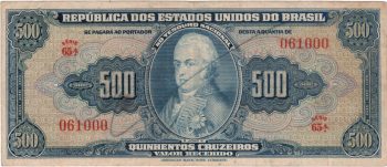 1291 - 500 Cruzeiros Est.1a. - Autografada - C.044 - MBC