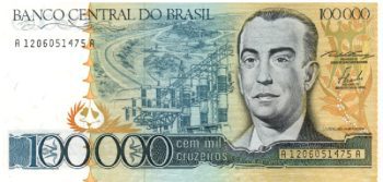 1674 - 100000 Cruzeiros - Funaro/Bracher - C.176 - FE