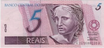 1836 - 5 Reais Rubens Ricupero/Pedro Malan - s/Deus seja louvado - C.264 - FE
