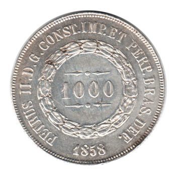 2920 - 1000 Réis 1858 - P.606 - MBC/S