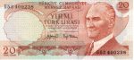 6012 - Turquia (Ataturk) 20 Liras - P.187.a - FE