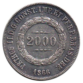 2953 - 2000 Réis 1866 - P.625 - S/FC