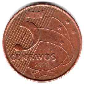 4036 - 5 Centavos 2001 - Reverso Invertido - V.467.a - MBC/S