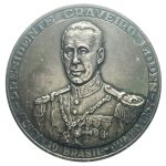 8972- Visita do Presidente Craveiro Lopes ao Brasil * Homenagem da cidade de Santos - Bronze Prateado - 1957A28BP - S/FC