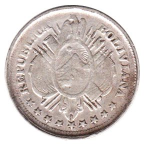 6619 - Bolivia 20 Centavos 1887 - FE - Potosi - Km.159.2 - MBC/S