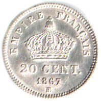 6689 - França 20 Centimes 1867 BB - Km.808.2 - FC