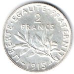 6698 - França 2 Francos 1915 - Km.845.1 - S