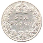 6780 - Grã Bretanha 6 Pence 1910 - Eduardo VII - Km.799 - MBC/S