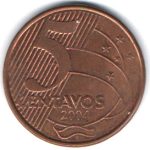 4045 - 5 Centavos	2004 - Reverso horizontal - V.470.b - S