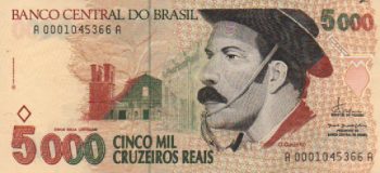 2150 - 5000 Cruzeiros Reais Cardoso/Malan  - 1a.série - C.239 - FE