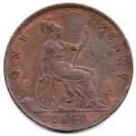 7407 - Grã Bretanha 1 Penny 1890 - KM.755 - MBC