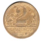 3845 - 2 Cruzeiros 1946 - Reverso invertido - V.242.a - MBC/S