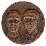 8964 - Pres. Craveiro Lopes e J.K.- Visita ao Brasil - Medalha Oficial - Bronze - 1957A01B - S