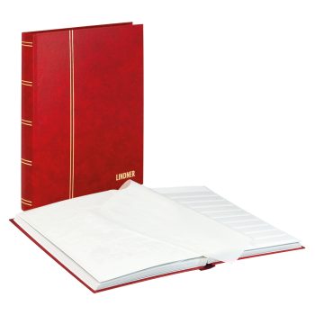 9904 - Classificador Lindner Lotus p/selos c/32 paginas - vermelho - 5702-R