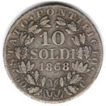 7296 - Vaticano 10 Soldi	1868 - Pio IX - Km.1376 - MBC