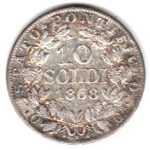 7295 - Vaticano 10 Soldi	1868 - Pio IX - Km.1376 - MBC/S