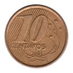 4076 - 10	Centavos	2001 - Reverso invertido - V.494.a (17a.) - MBC/S