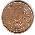 4086 - 10 Centavos 2005 - Reverso invertido - V.498.a (17a.) - S