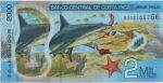 4754 - Costa Rica (polímero - tubarão - 2018) - 2000 Colones - P.W281 - FE