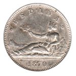 7149 - Espanha 1 Peseta 1870 (70) SN-M - Km.653 - S