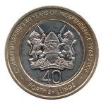 7510 - Kênia 40 Shillings	2003 Bimetálica - 40 Anos da Independencia - Km.33 - FC