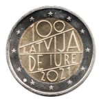 7519 - Letônia	2 Euros 2021 100 da República - Km.213 - FC