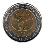 7595 - Papua Nova Guiné 2 Kina 2008 Bimetalica - 35 Anos do Banco Central - Km.51 - FC