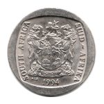 7872 - Africa do Sul 5 Rand 1994 Cu. revestido de Ni. - Inauguração Presidencial - Km.150 - S/FC