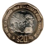 7544 - México	20 Pesos	2021 Bimetálica - Fundação de Tenoctitlan - Km.996 - FC