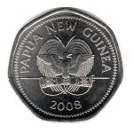 7596 - Papua Nova Guiné 50 Toea	2008 Níquel com plástico - Km.54 - FC
