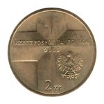 7607 - Polônia	2 Zlote 2003 Latão - 25 anos do Pontificado de João Paulo II - Y.465 - FC