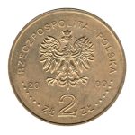 7614 - Polônia	2 Zlote 2009 Latão - 25 anos do assasinato do Frei Jerzy Popieluszko - Y.700 - FC