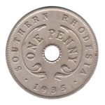 7789 - Rhodesia do Sul 1 Penny 1935 Cuproníquel - Km.7 - S