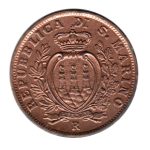 7855 - San Marino 10 Centesimi 1935R Bronze - Km.13 - FC