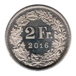 7934 - Suíça 2 Francos 2016B Cuproníquel - Km.21a.3 - PROOF