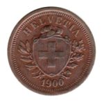 7928 - Suíça 1 Rappen 1900B Bronze - Km.3.1 - MBC/S