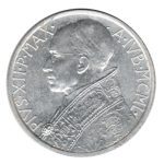 8026 - Vaticano 5 Liras 1950 Alumínio - Pio XII - Km.46 - S