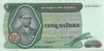 6486 - Zaire - 5 Zaires - P.21.b - FE