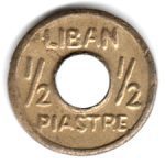 7522 - Líbano 1/2 Piastre 1941 Latão - Km.11 - S