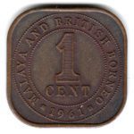 7535 - Malaya & Borneo Britânico	1 Cent - 1961 Bronze - Km.5 - S