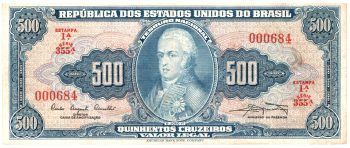 1300 - 500 Cruzeiros - 1a.estampa - Carrilho/Mariani - C.046 - MBC/S