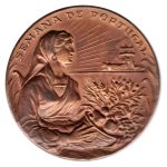 8965 - Pres. Craveiro Lopes- Visita ao Brasil - Homenagem do Comercio RJ - Semana de Portugal - Bronze - 1957A03B - S/FC