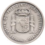 9112 - Visita do Presidente João Figueiredo à Espanha * Armas da Republica - Prata - 1984A05P - S/FC