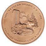 9139 - Centenário da Braskan - São Paulo Tramway Light And Power - Bronze Dourado - 1999A01BD - S/FC