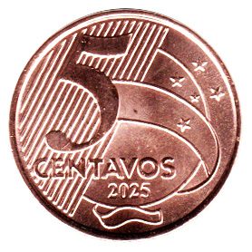 4056 – 5 Centavos 2025 – Reverso horizontal – V.Nc.b – FC