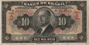 1140 - 10000 Réis 1a.estampa - Banco do Brasil - autografada - R.196.b (Atenção num, alterada na 10a.edição)- BC/MBC