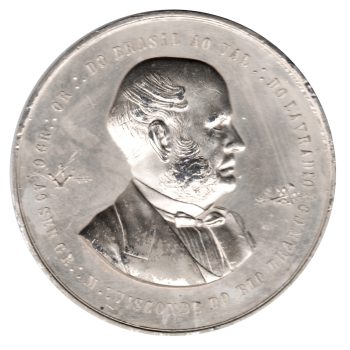 8727 - Visconde do Rio Branco - Lei do Ventre Livre - Chumbo Prateado - 1871A04HP - S