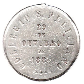 8741 - Collegio Feliciano 29 de Outubro 1886 - Distinção - Prata - 1886A03P - MBC/S