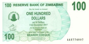6527 - Zimbabwe 100 Dolares - P.42 - FE